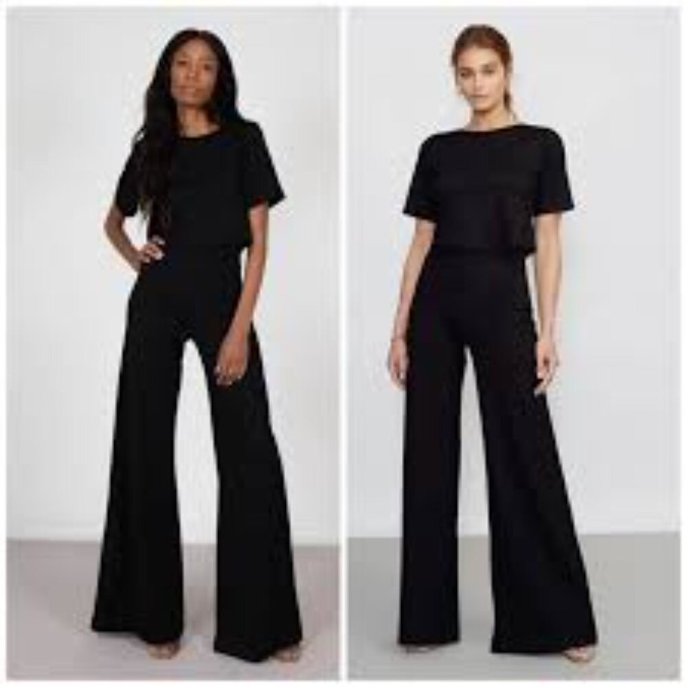 Ripley Rader Wide Leg Ponte Knit Elegant Gray Women's M Palazzo Stretch Pants